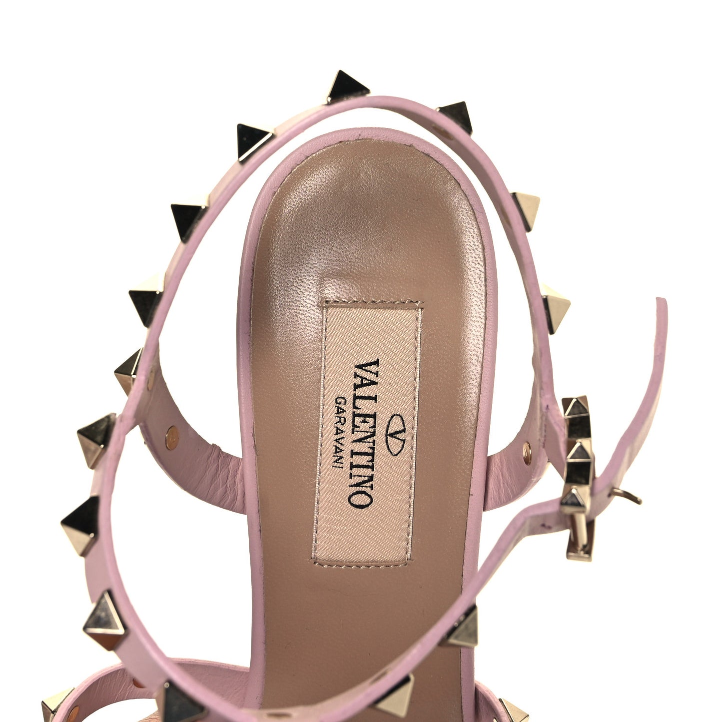 Calfskin Rockstud 60mm City Sandals 37.5 Water Rose