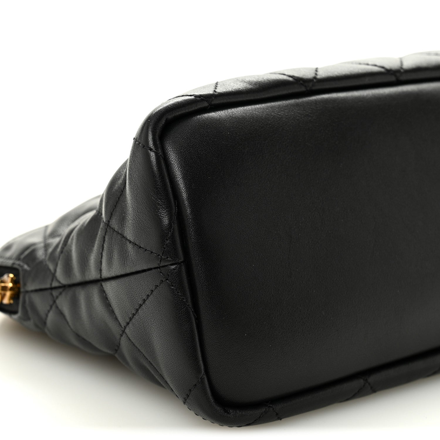 Saint Laurent Calfskin Quilted Embroidered Cassandre Large Cosmetic Pouch Black 8 of 10