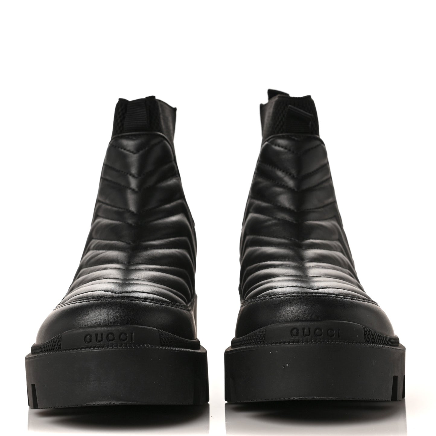 Calfskin Nappa Matelasse Frances Chelsea Boots 38 Black
