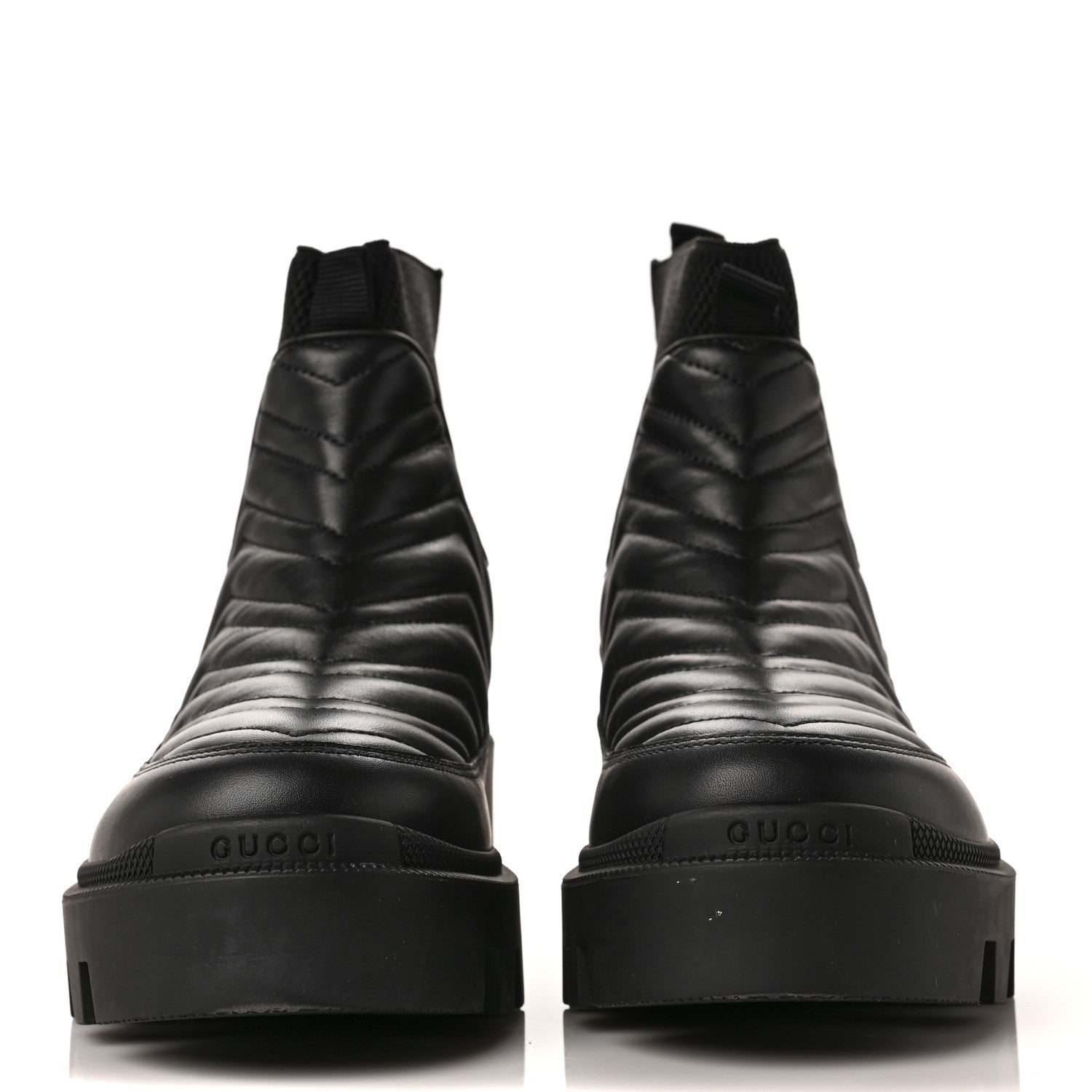 Gucci Calfskin Nappa Matelasse Frances Chelsea Boots 38 Black 2 of 6