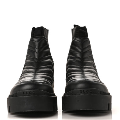Gucci Calfskin Nappa Matelasse Frances Chelsea Boots 38 Black 2 of 6