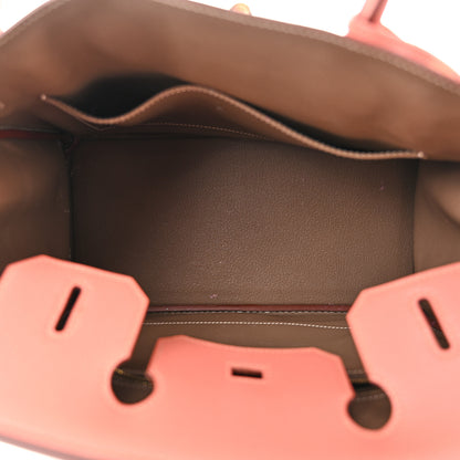 Hermes Chevre Mysore Horseshoe Birkin 30  Rose Thé Etoupe 5 of 12