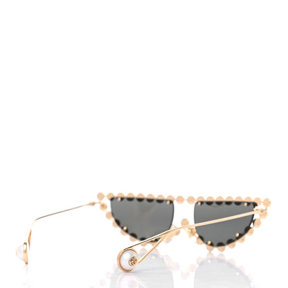 Gucci Metal Pearl Cat Eye Sunglasses GG0364S Gold 4 of 6