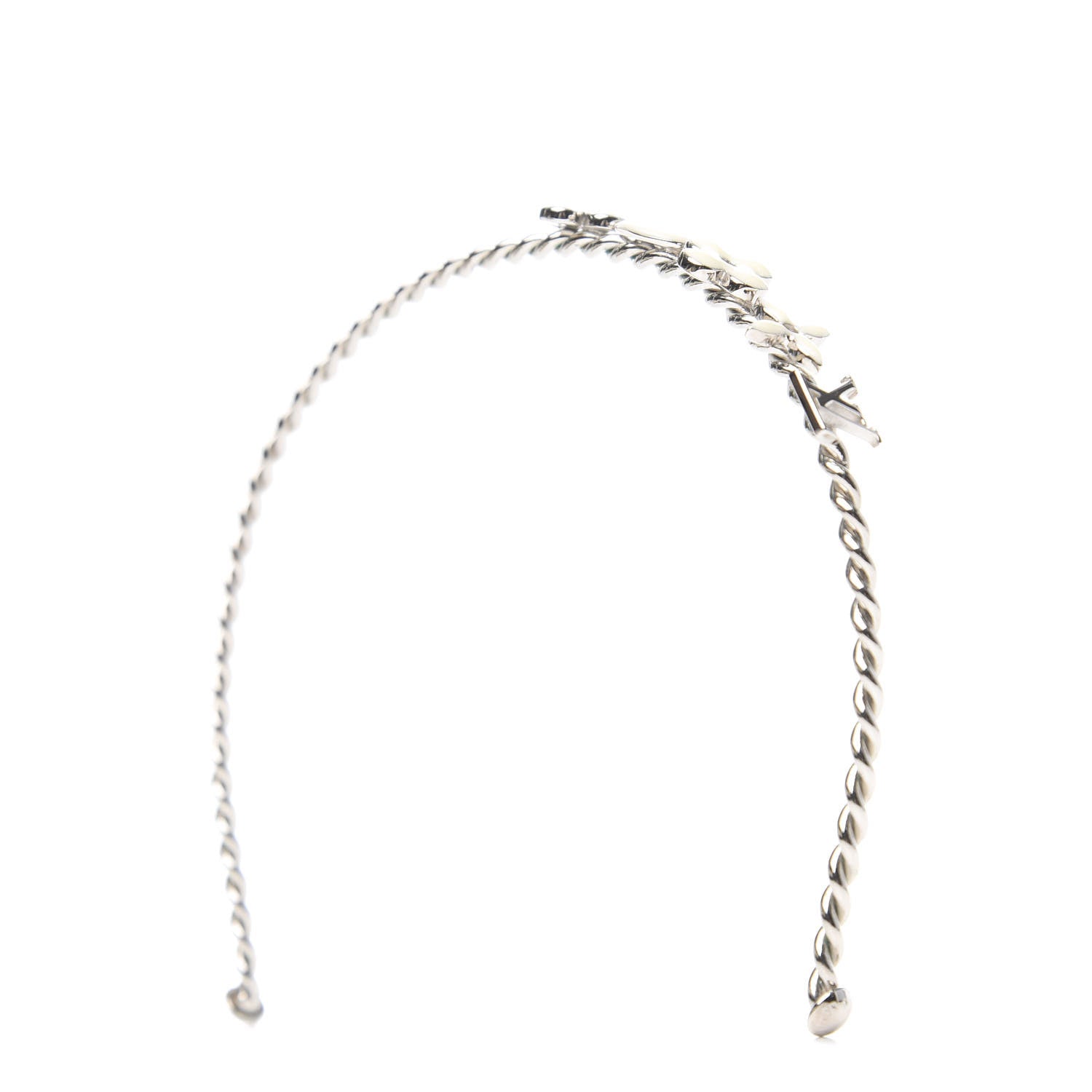 Louis Vuitton Brass Enamel Monogram Sweet Headband Silver 4 of 5