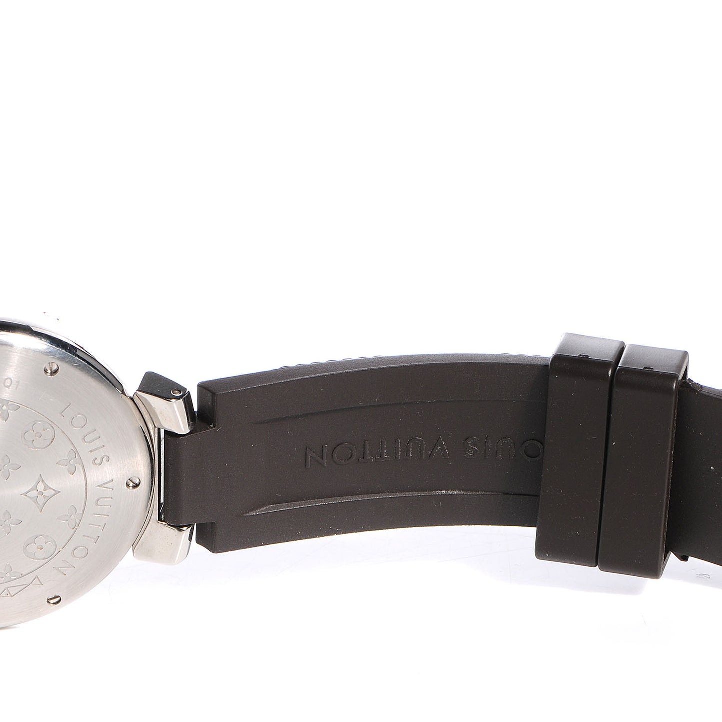 Stainless Steel Rubber 39mm Tambour Quartz Watch Brown