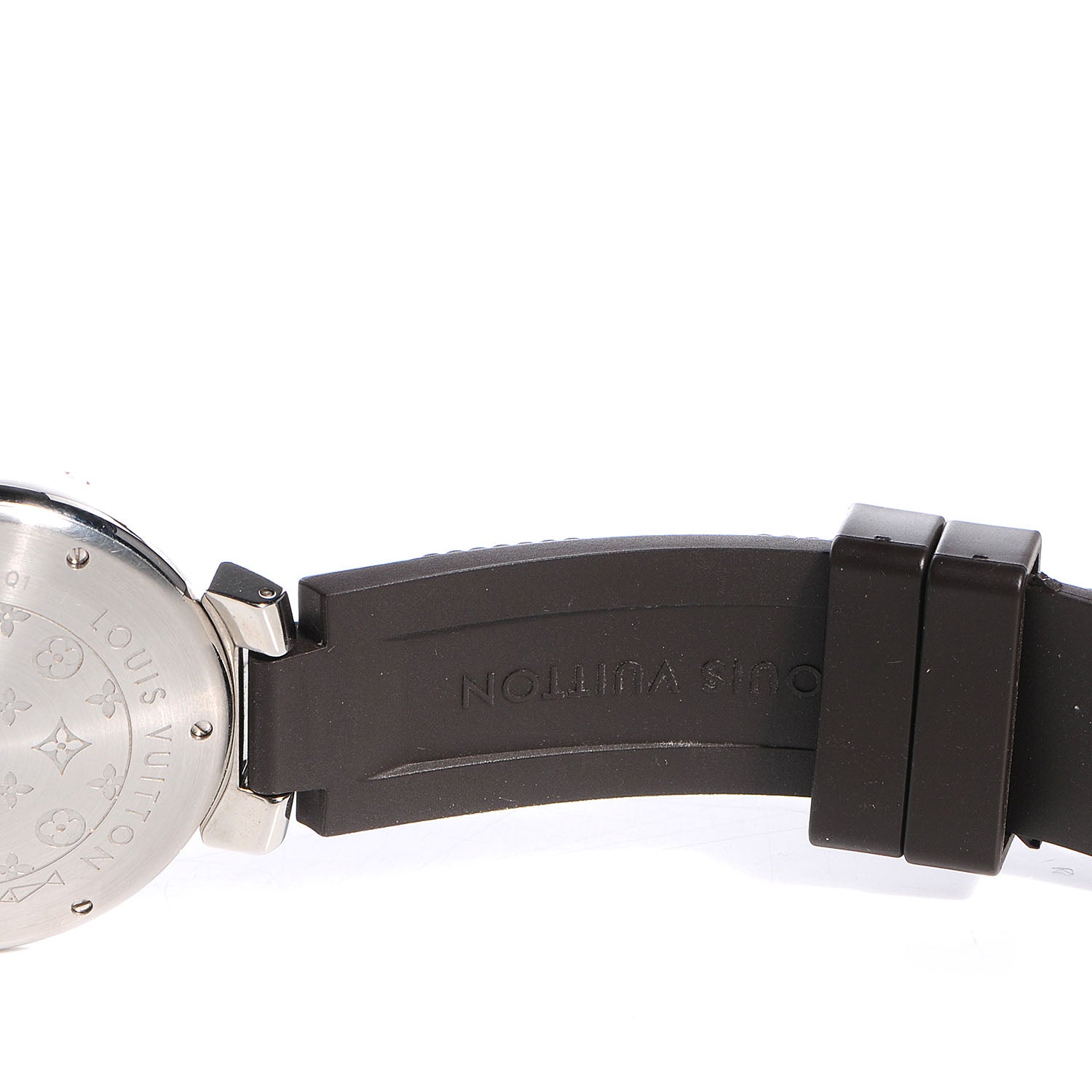 Louis Vuitton Stainless Steel Rubber 39mm Tambour Quartz Watch Brown 6 of 7