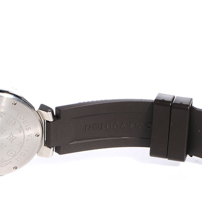 Louis Vuitton Stainless Steel Rubber 39mm Tambour Quartz Watch Brown 6 of 7