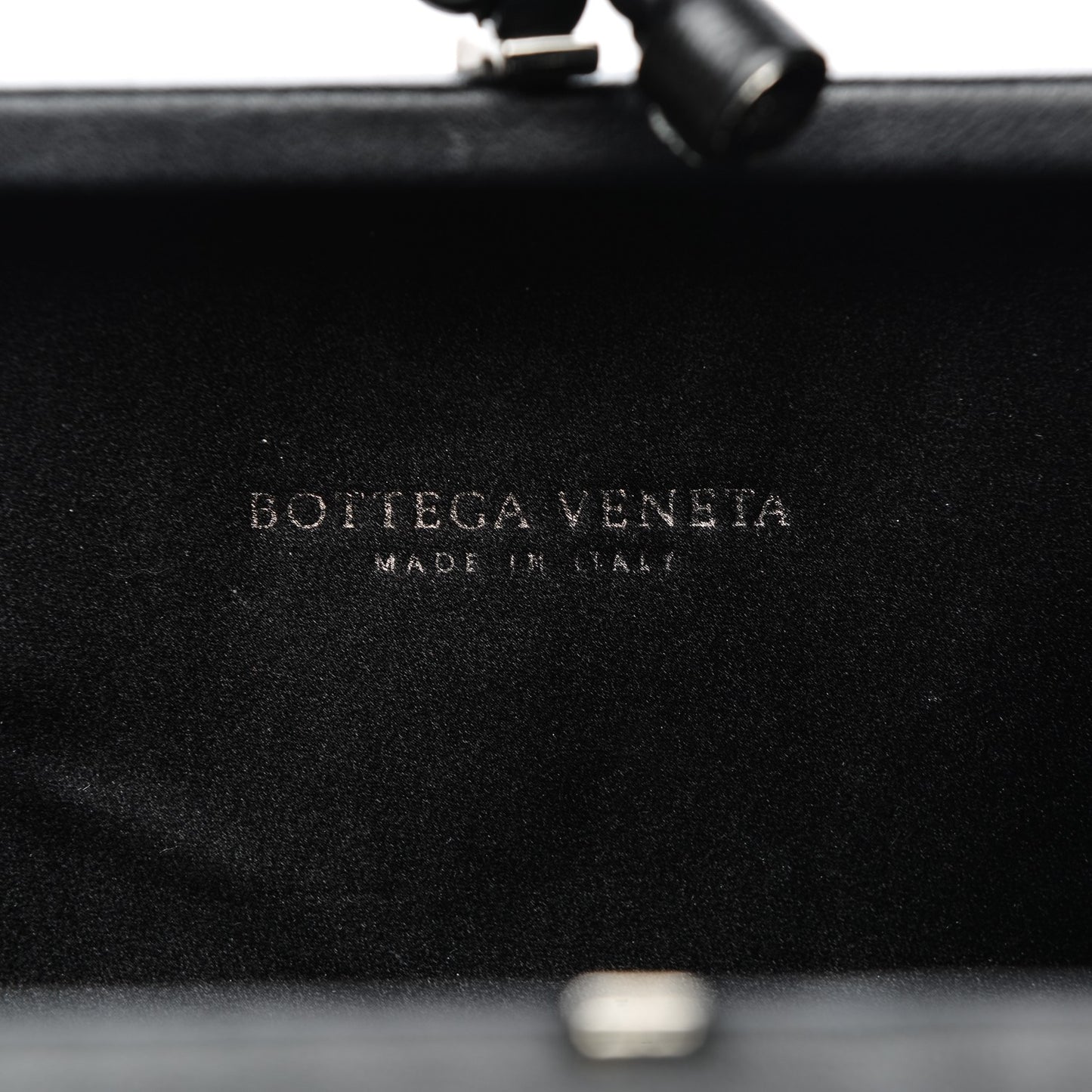 Satin Intreccio Impero Knot Clutch Black