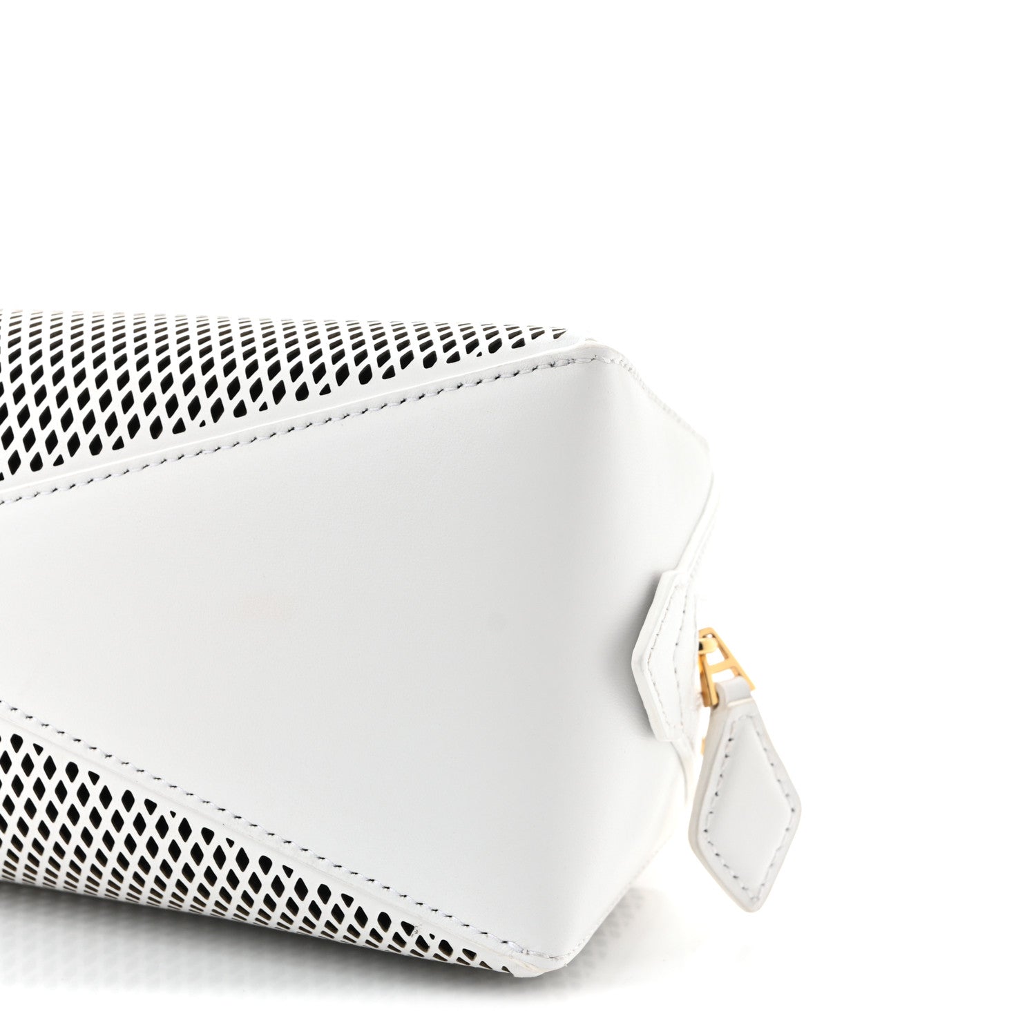 Alaia Fishnet Calfskin Laser Cut Medium Le Teckel Bag Blanc Optique 9 of 9