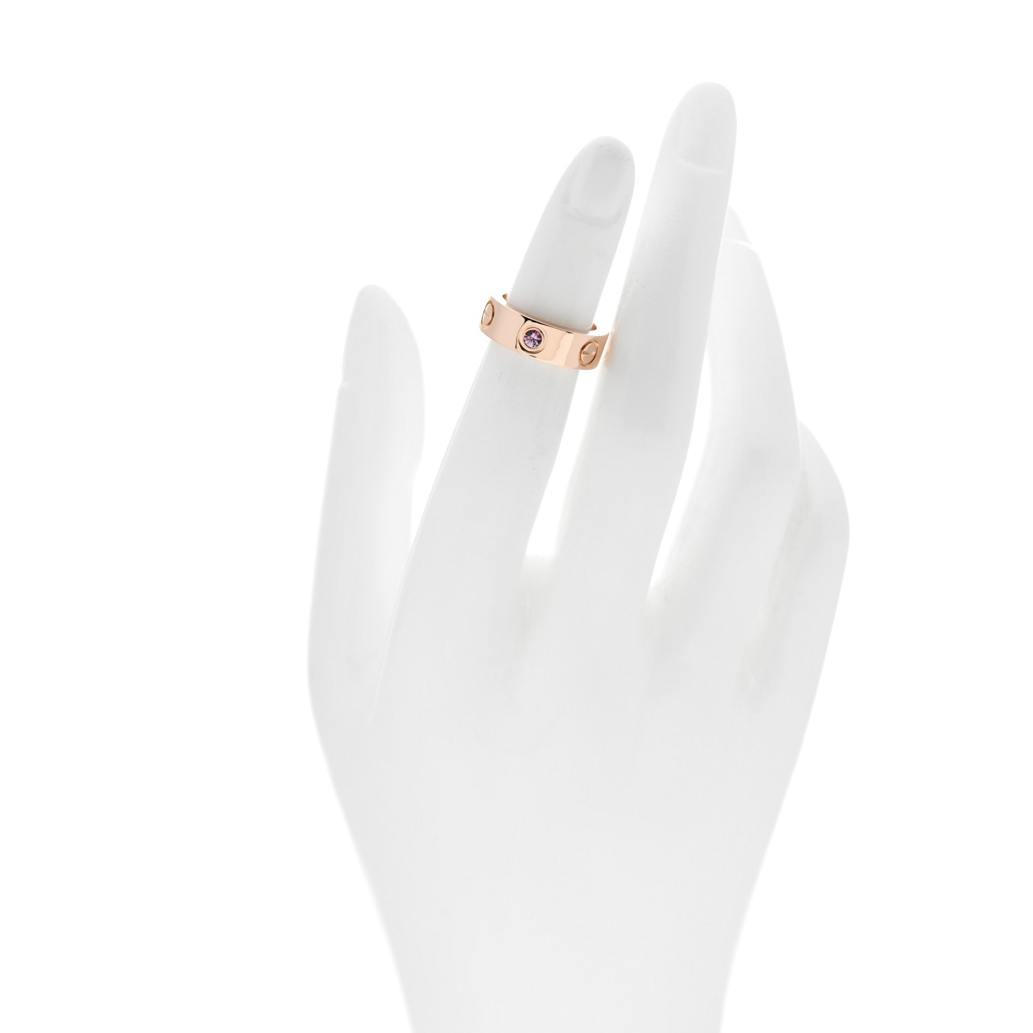 Cartier 18K Pink Gold Pink Sapphire 5.5mm LOVE Ring 45 3.25 2 of 4