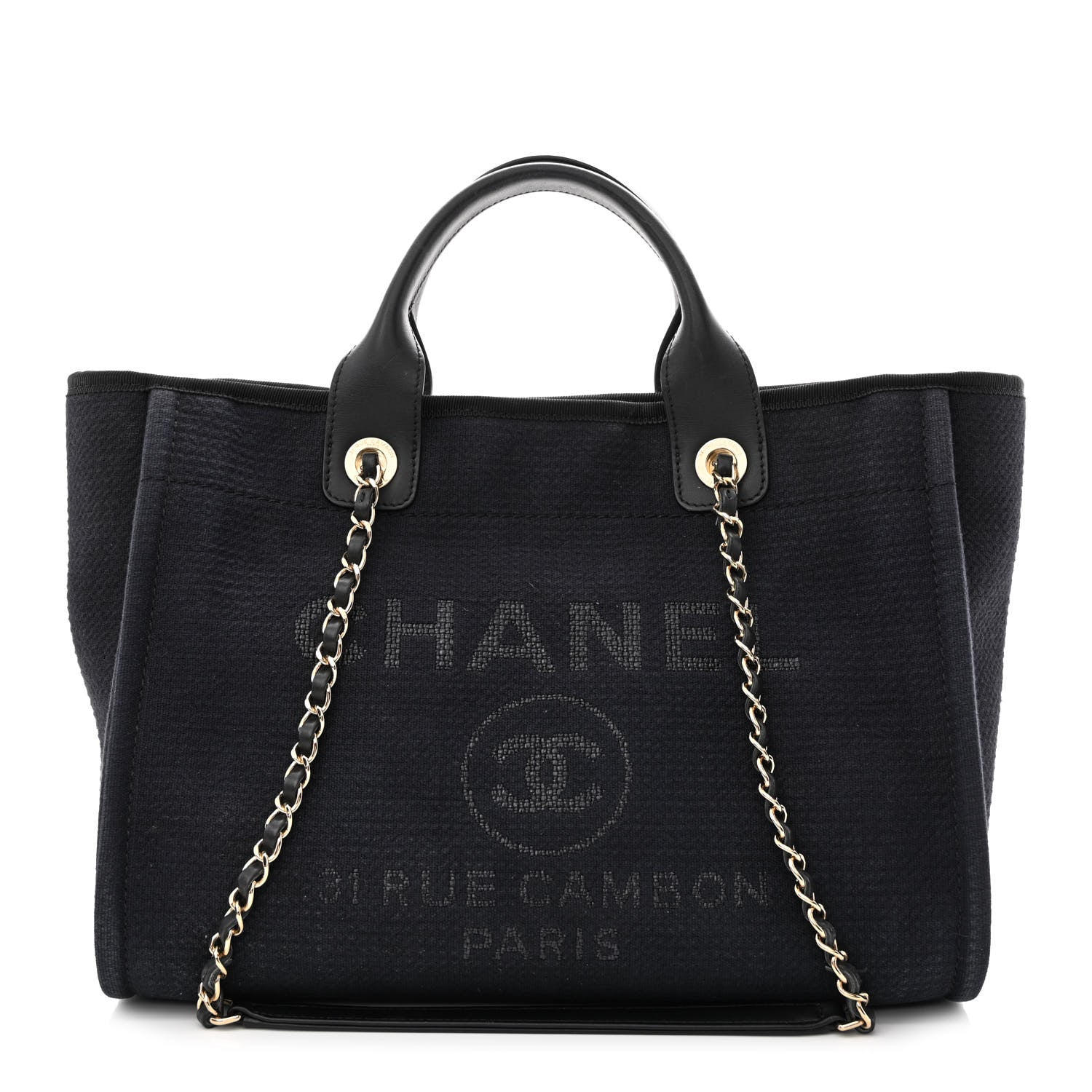 Chanel Mixed Fibers Small Deauville Tote Black 3 of 16
