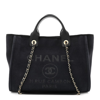 Chanel Mixed Fibers Small Deauville Tote Black 3 of 16