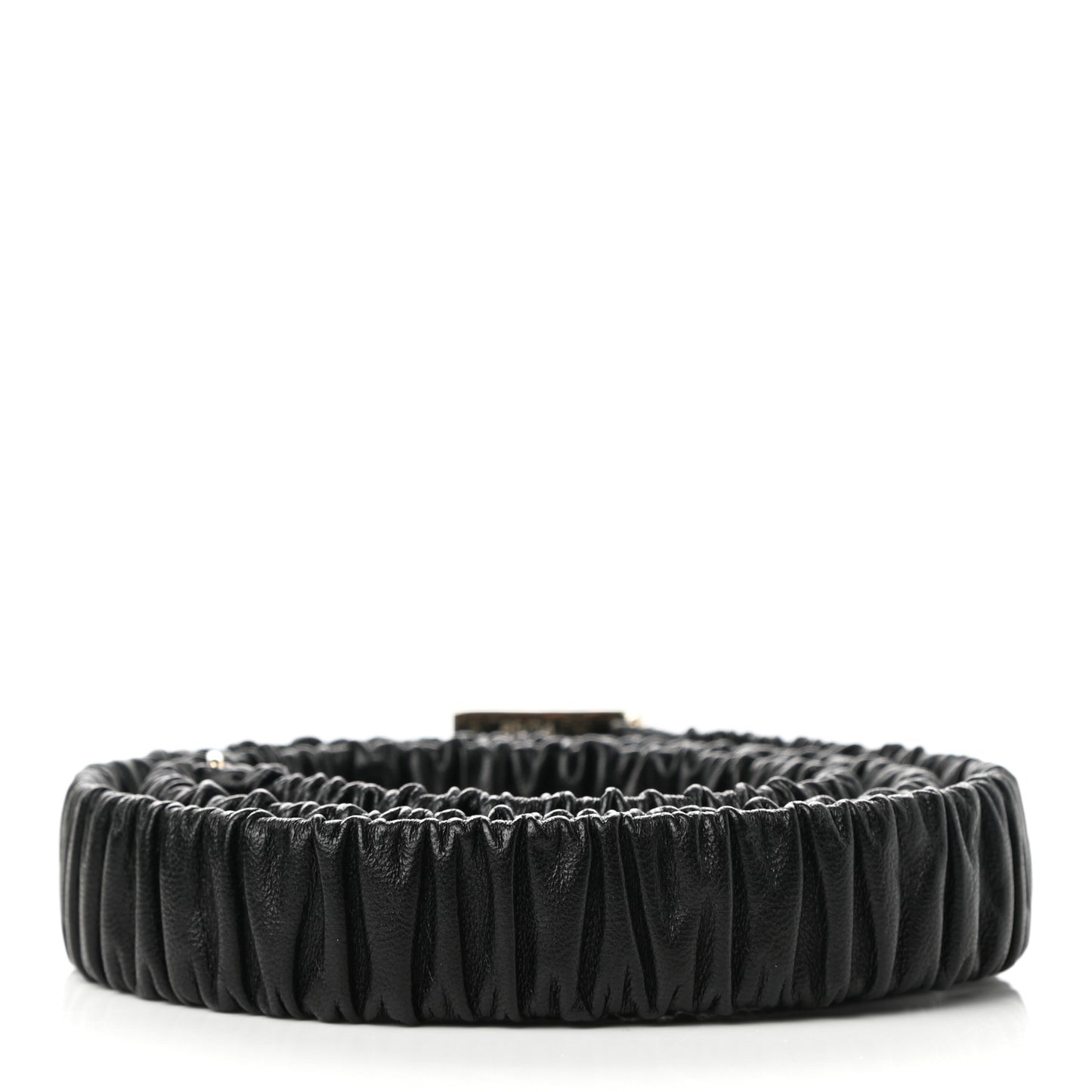 Lambskin Ruched CC Belt 85 34 Black
