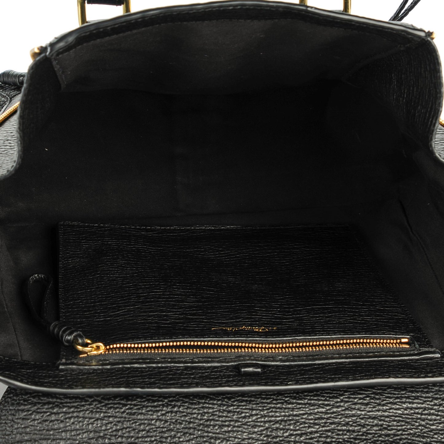 3.1 Textured Calfskin Medium Pashli Satchel Black