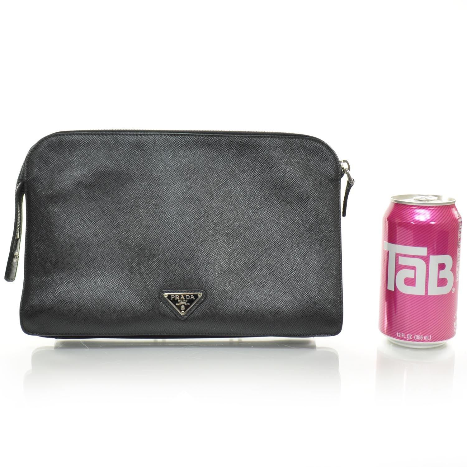 Prada Saffiano Passport Wallet Travel Bag Black 2 of 10