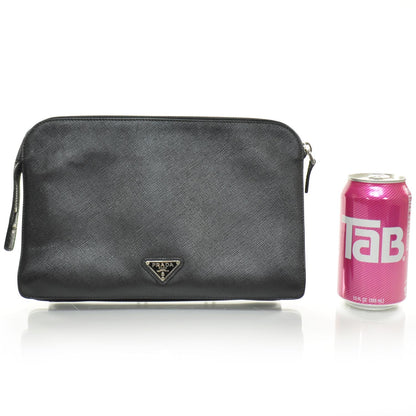Prada Saffiano Passport Wallet Travel Bag Black 2 of 10
