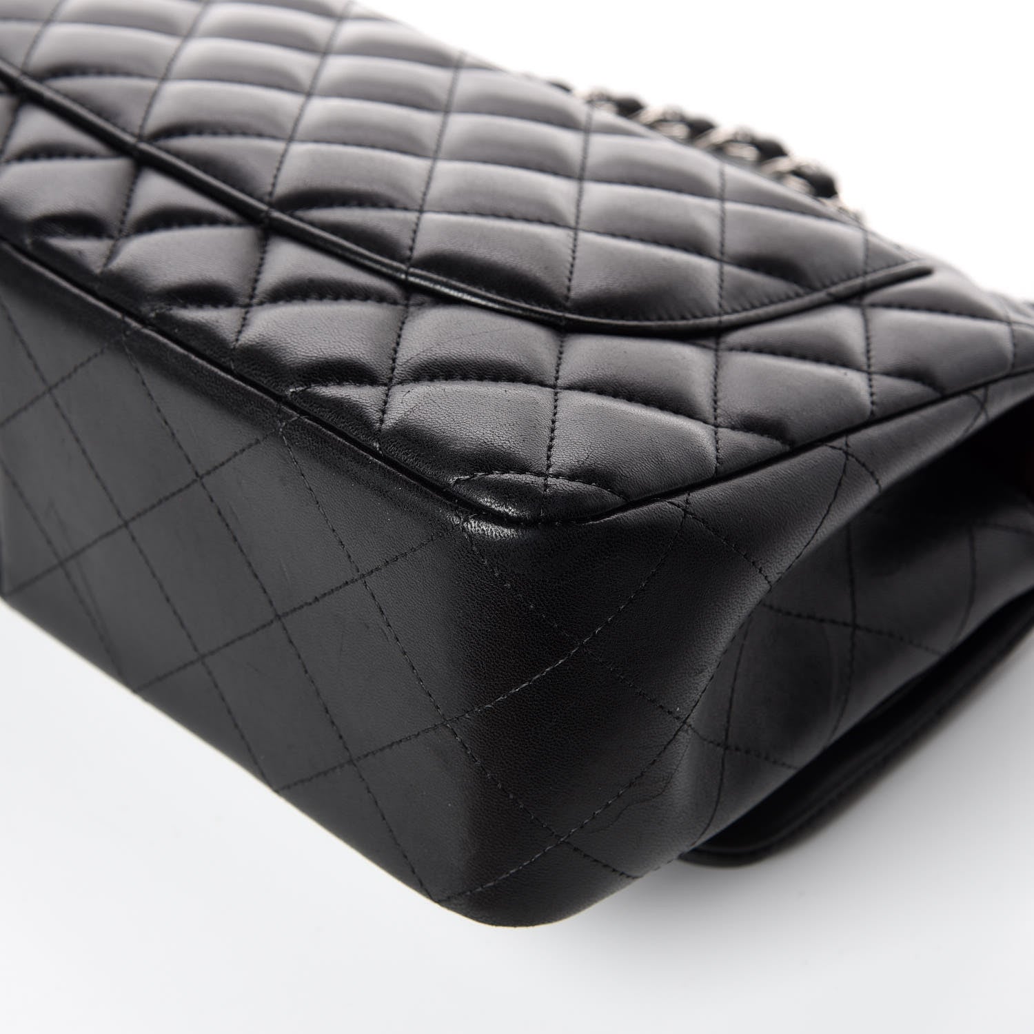 Chanel Lambskin Quilted Jumbo Double Flap Black 14 of 18