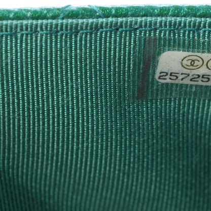 Chanel Metallic Caviar Quilted Wallet On Chain WOC Green 8 of 9