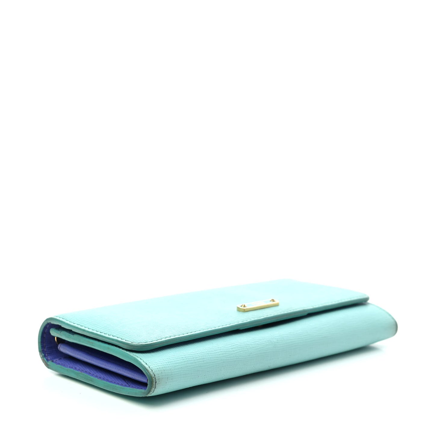 Vitello Elite Bi-Color Continental Wallet On Chain Tiffany Cassis