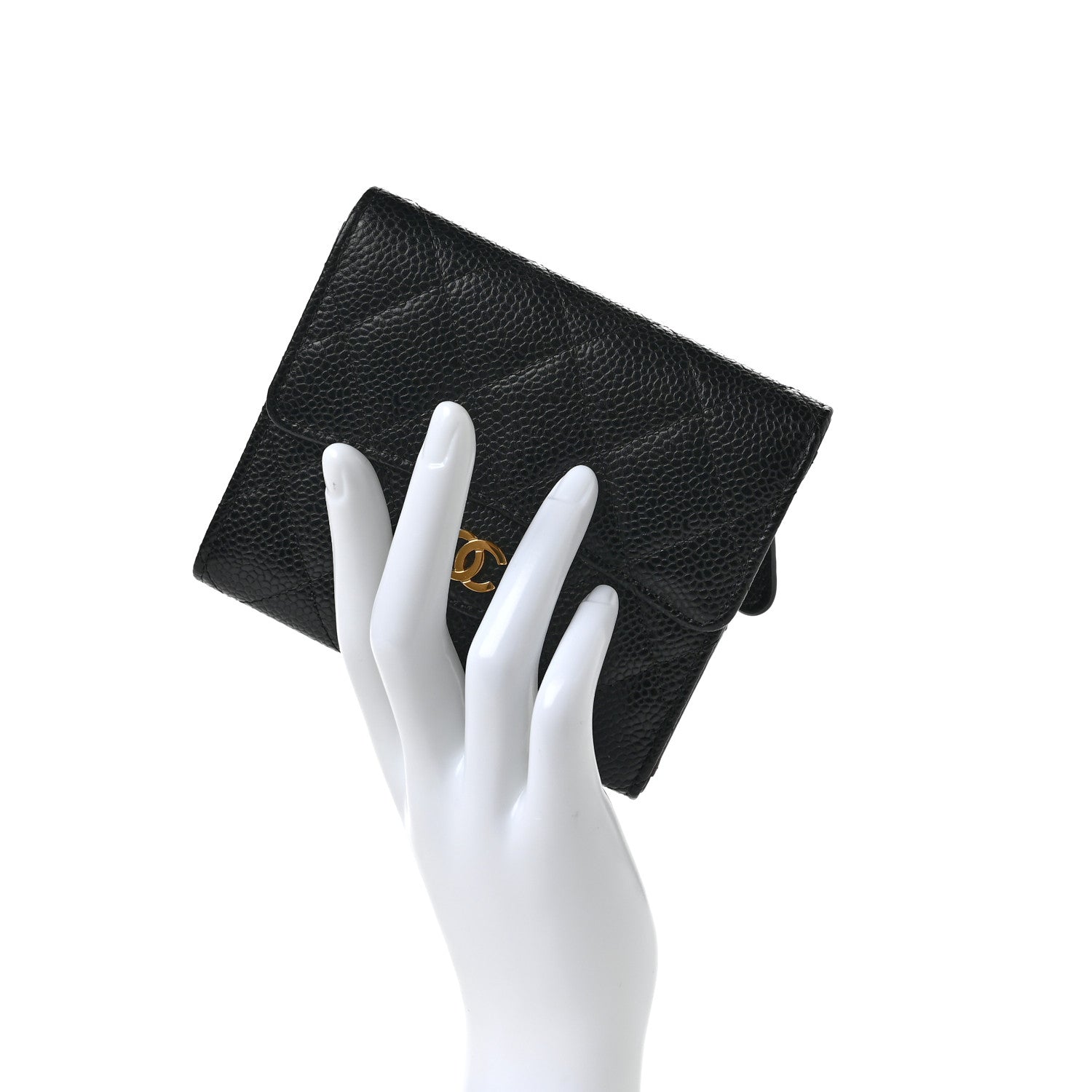 Chanel Caviar Quilted Compact Flap Wallet Black 2 of 7