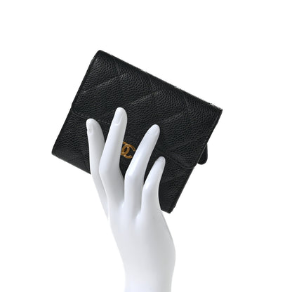 Chanel Caviar Quilted Compact Flap Wallet Black 2 of 7