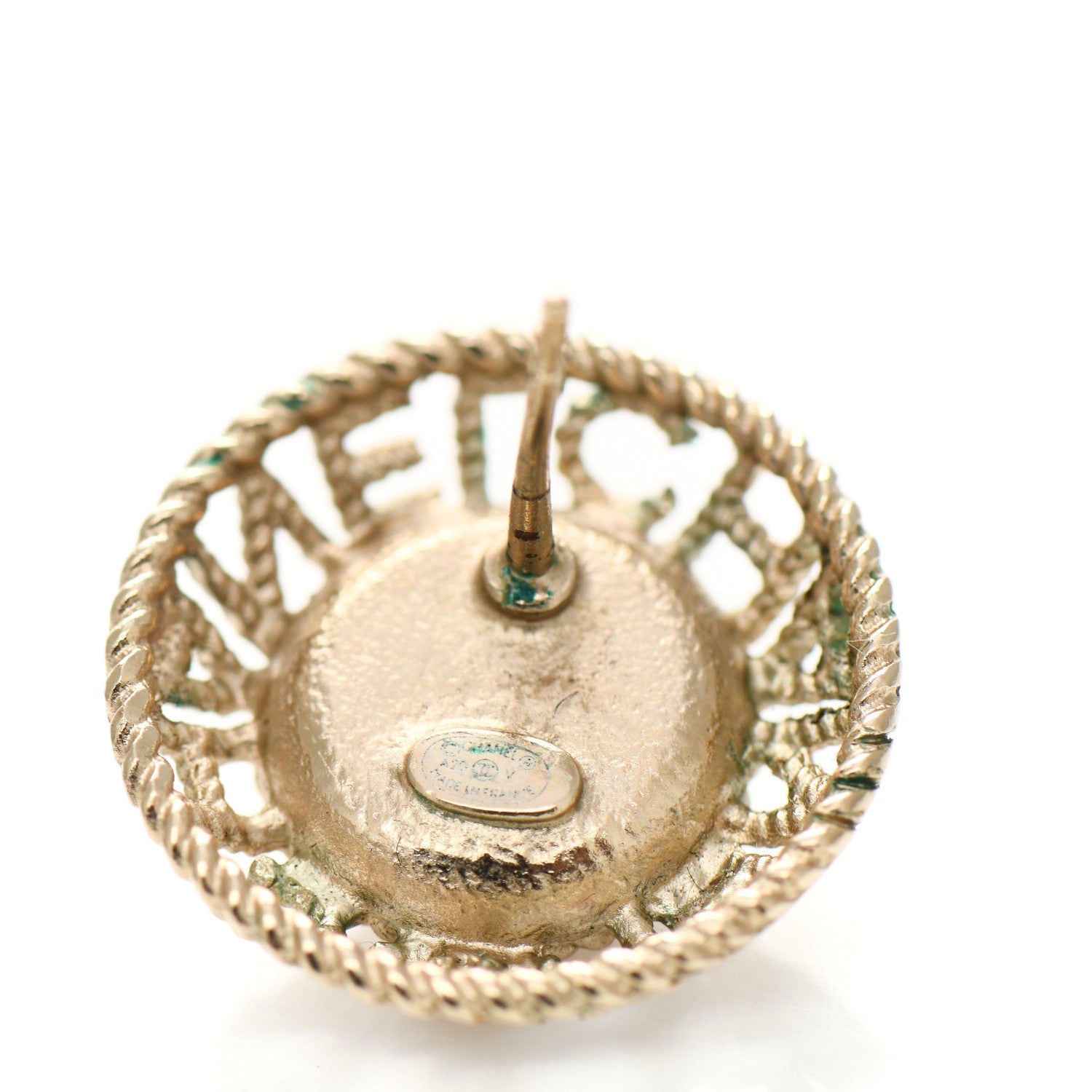 Chanel Pearl CC Round Rope Logo Earrings Gold 4 of 5