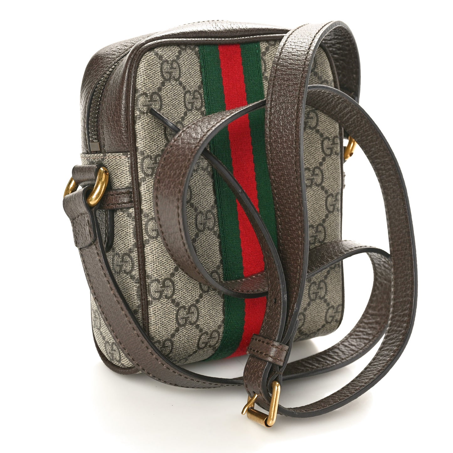 GG Supreme Monogram Web Mini Ophidia Messenger Brown