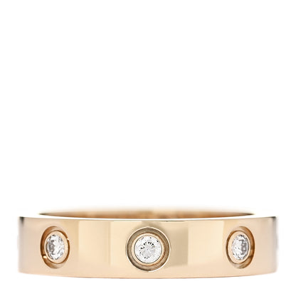 Cartier 18K Yellow Gold 8 Diamond 4mm LOVE Wedding Band Ring 48 4.5 1 of 4