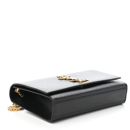 Saint Laurent Grain De Poudre Star Studded Monogram Wallet on Chain Black 4 of 9
