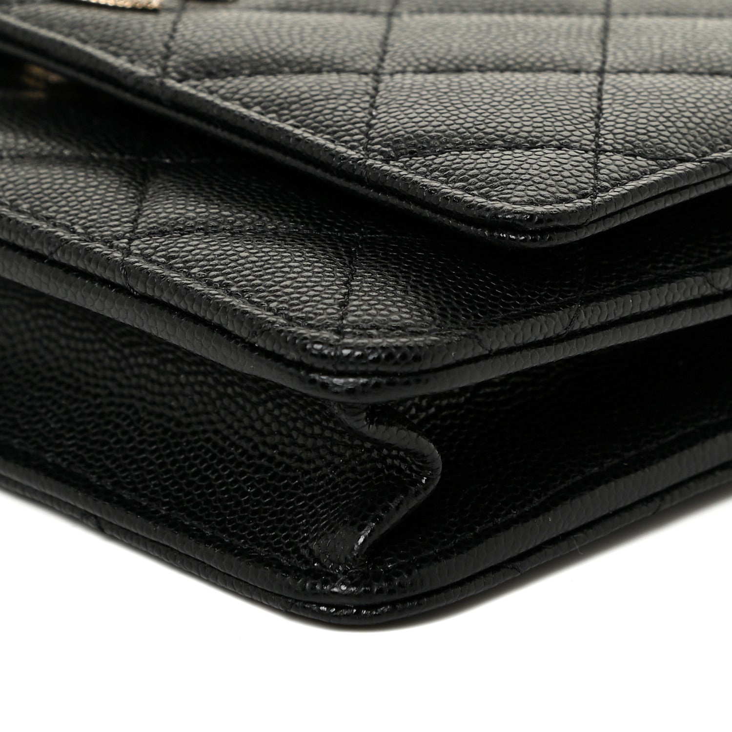 Chanel Caviar Quilted Crystal CC Wallet On Chain WOC Black 9 of 12
