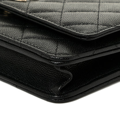 Chanel Caviar Quilted Crystal CC Wallet On Chain WOC Black 9 of 12