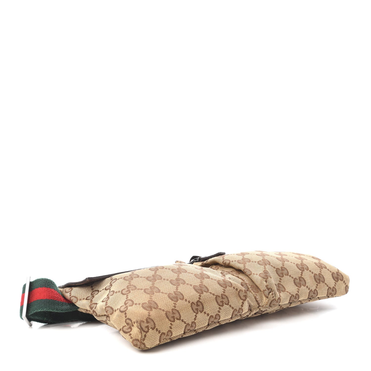 Gucci GG Monogram Web Double Pocket Belt Bag Dark Brown 4 of 11