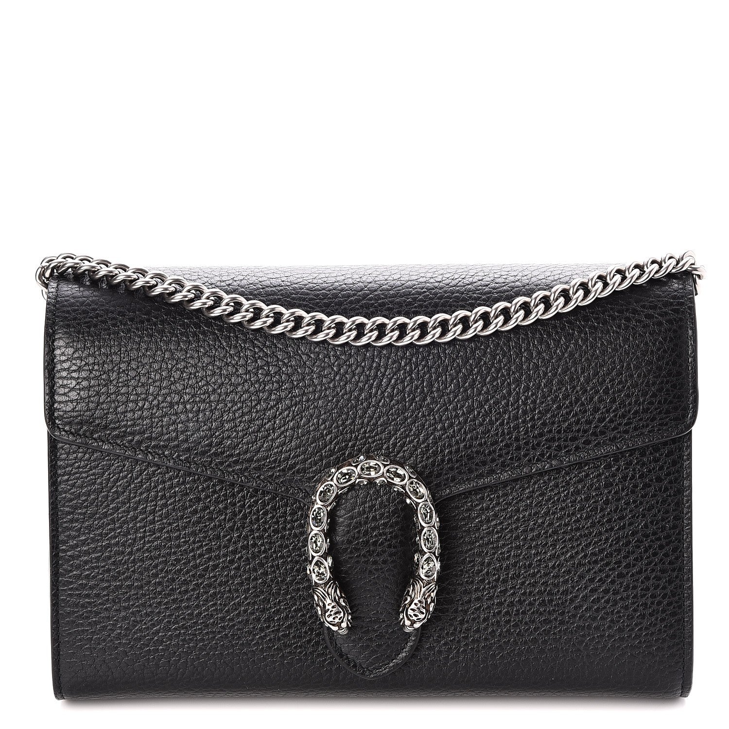 Gucci Calfskin Mini Dionysus Chain Wallet Black 1 of 9