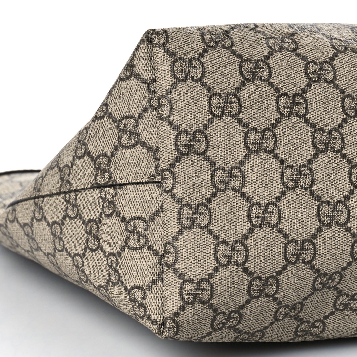 GG Supreme Monogram Textured Calfskin Web Medium Ophidia Shopping Tote Beige Ebony New Acero