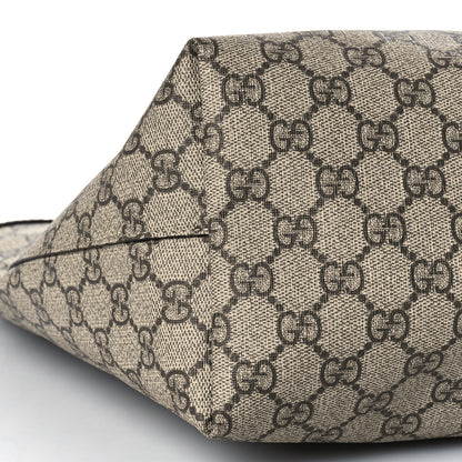 Gucci GG Supreme Monogram Textured Calfskin Web Medium Ophidia Shopping Tote Beige Ebony New Acero 8 of 9