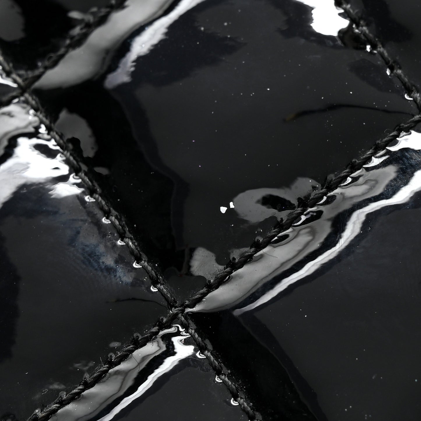 Patent Quilted Small Coco Shine Flap Black