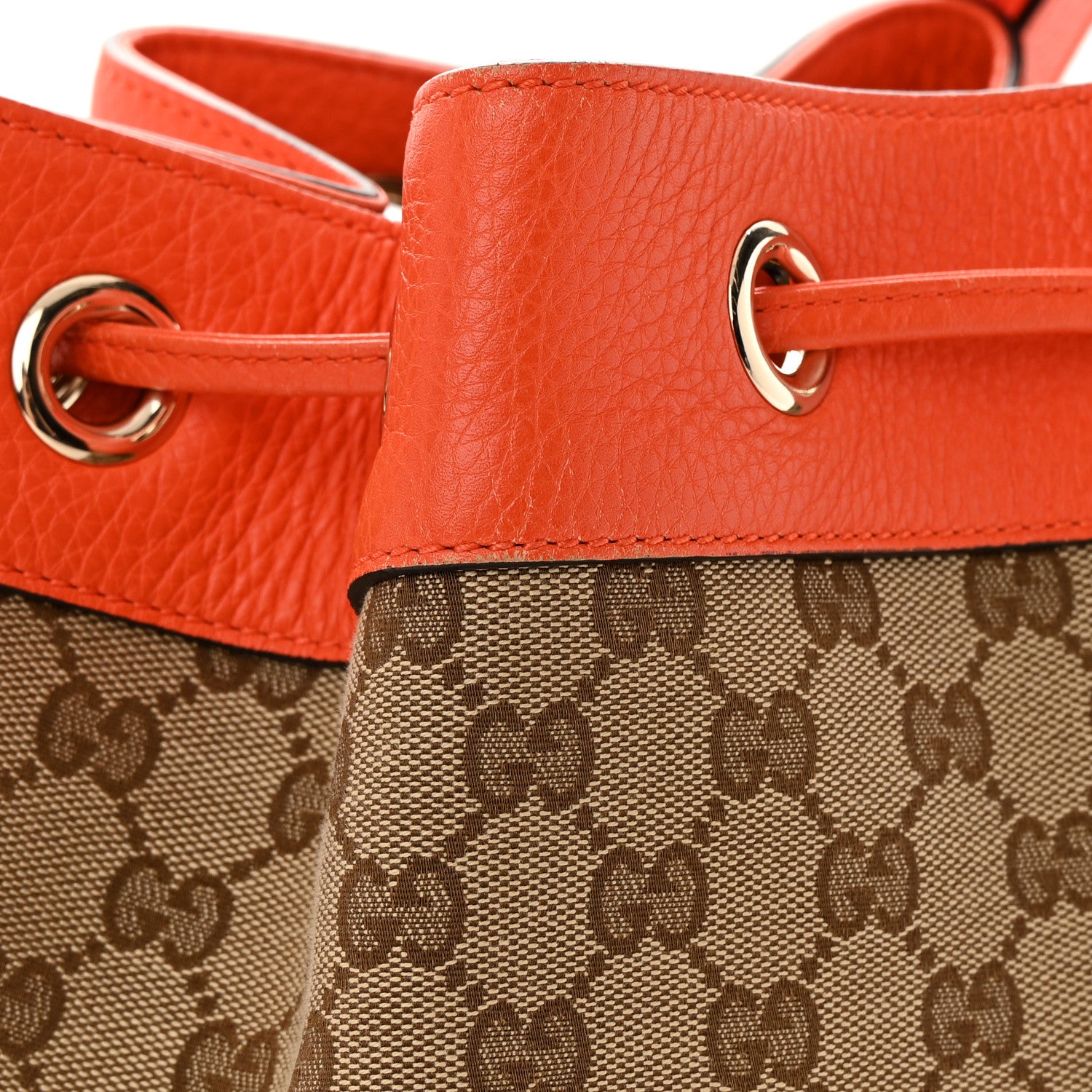 Gucci GG Monogram Calfskin Bucket Bag Orange 14 of 19