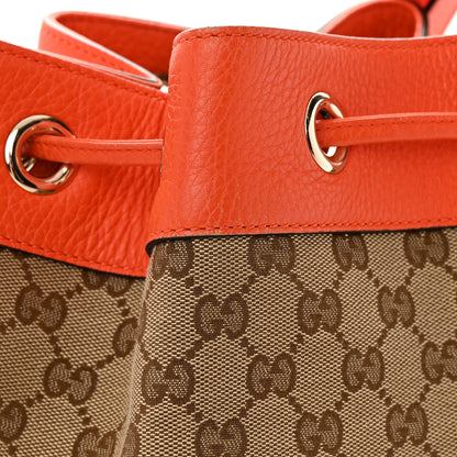 Gucci GG Monogram Calfskin Bucket Bag Orange 14 of 19