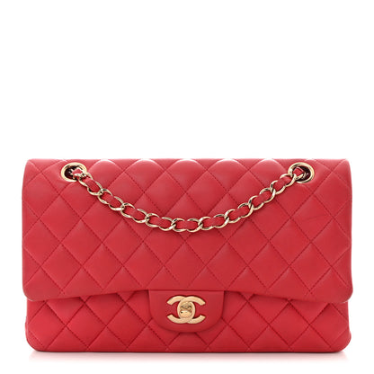 Chanel Lambskin Quilted Medium Double Flap Dark Pink 1 of 16