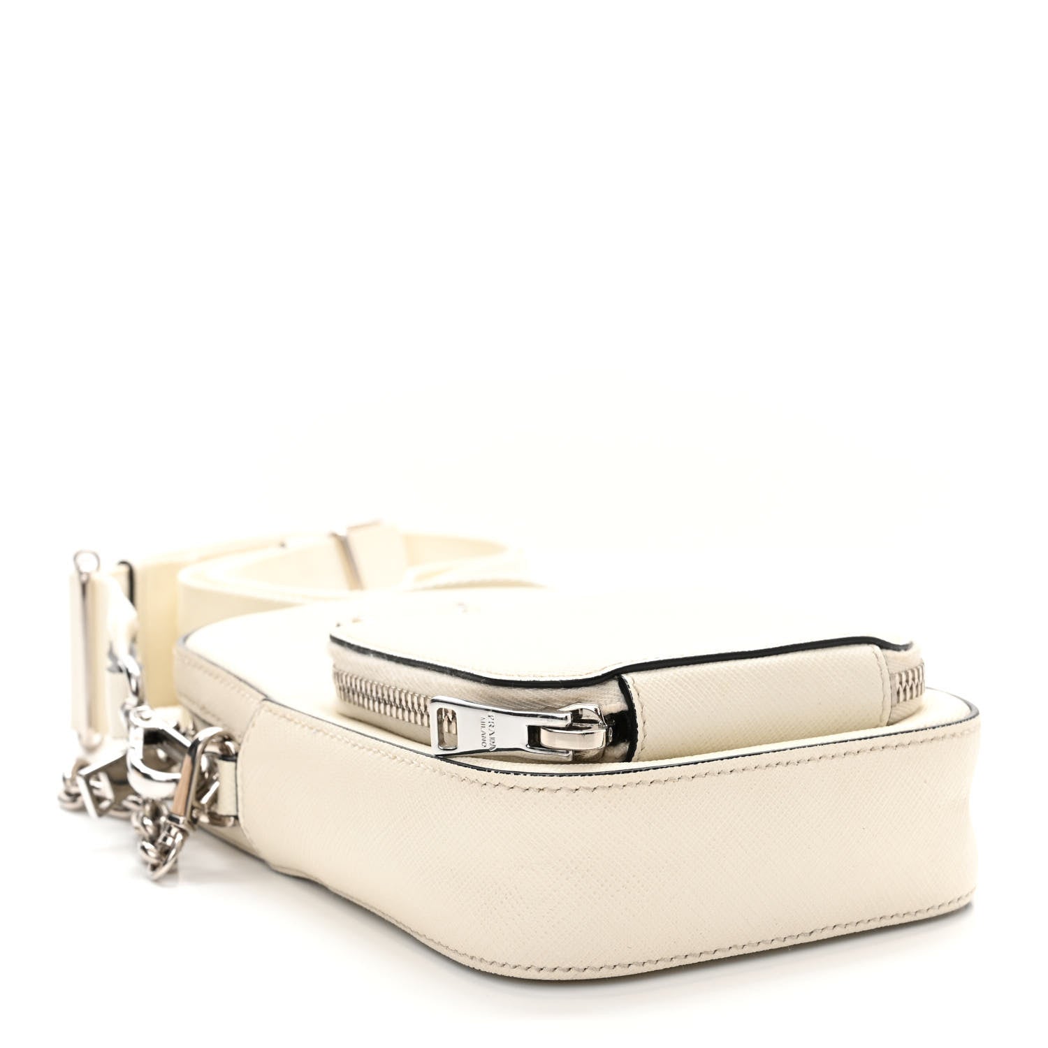 Prada Saffiano Lux Phone Crossbody Pouch White 4 of 13