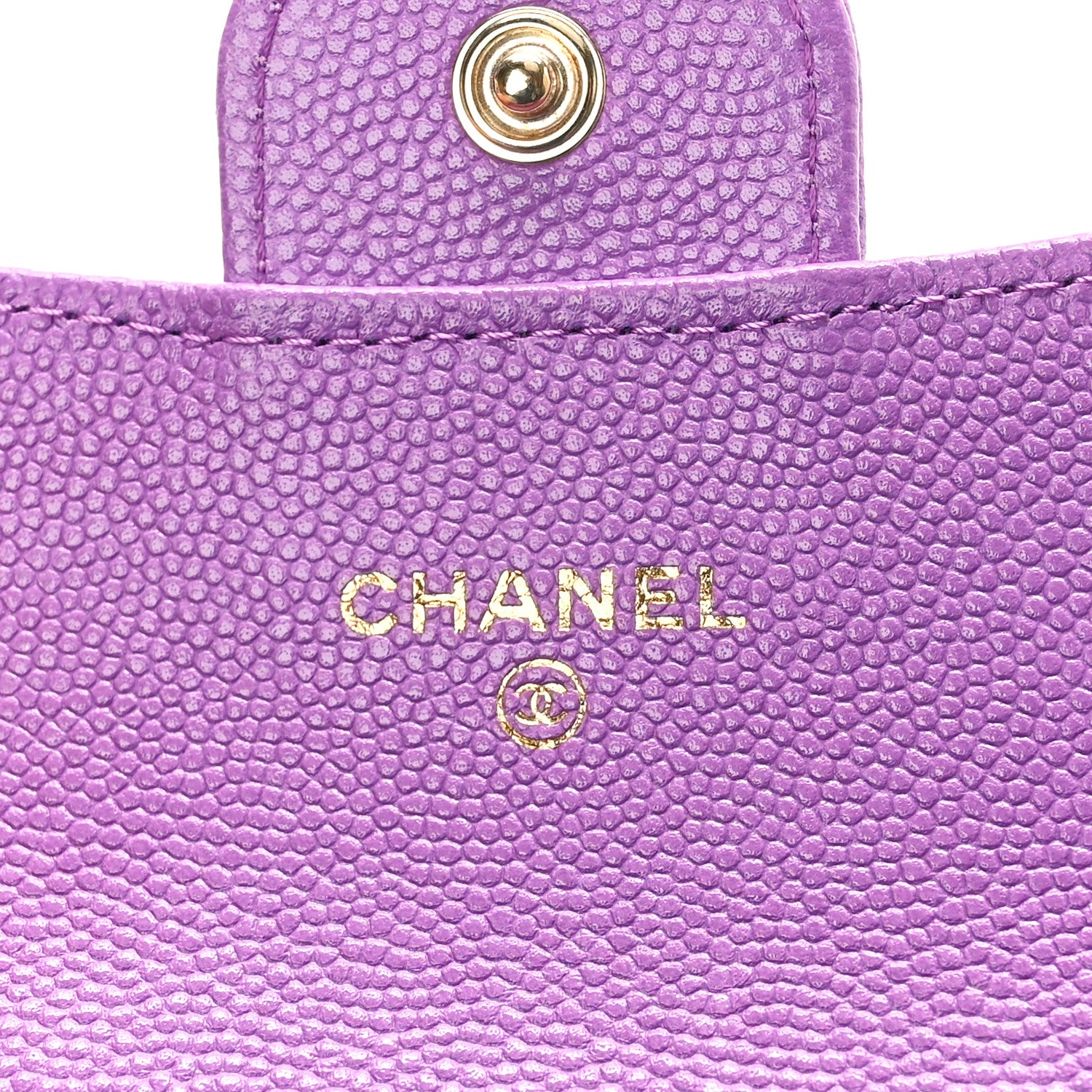 Chanel Caviar Quilted Flap Card Holder Wallet Purple 6 of 8