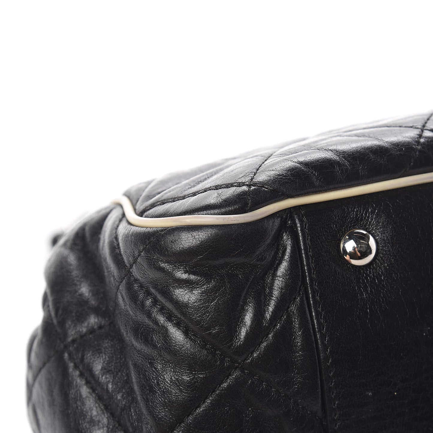 Lambskin Quilted East West Accordion Flap Black