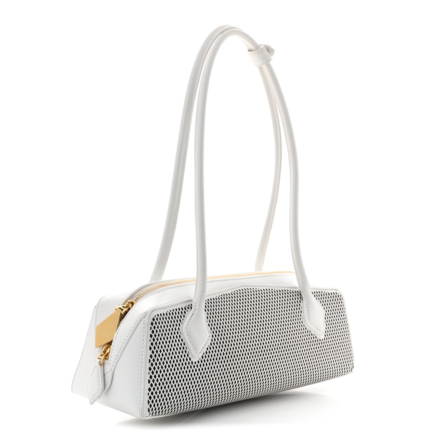 Alaia Fishnet Calfskin Laser Cut Medium Le Teckel Bag Blanc Optique 3 of 9