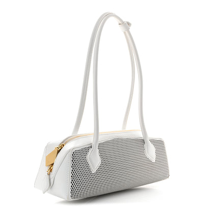 Alaia Fishnet Calfskin Laser Cut Medium Le Teckel Bag Blanc Optique 3 of 9