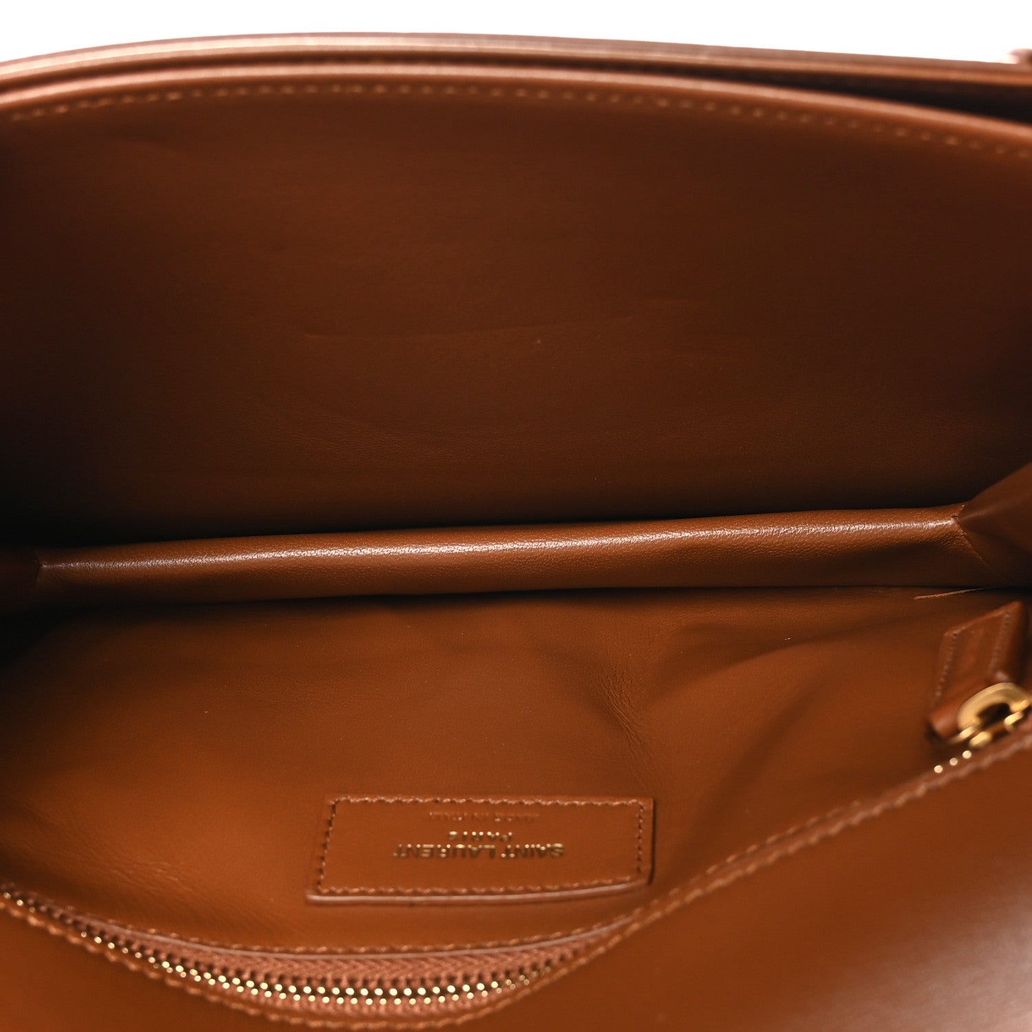 Saint Laurent Smooth Calfskin Le Maillon Satchel Brown 5 of 10