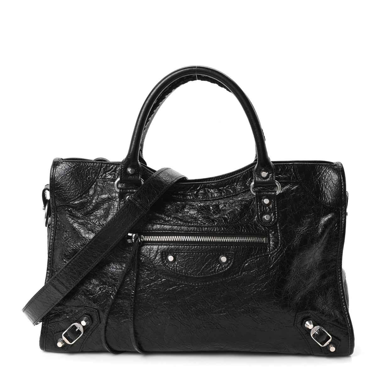 Balenciaga Agneau Arena Silver Hardware Medium Le City Black 1 of 10