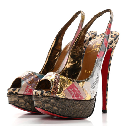 Christian Louboutin PVC Suede Winter Trash 150 Pumps 36 Leopard 3 of 12