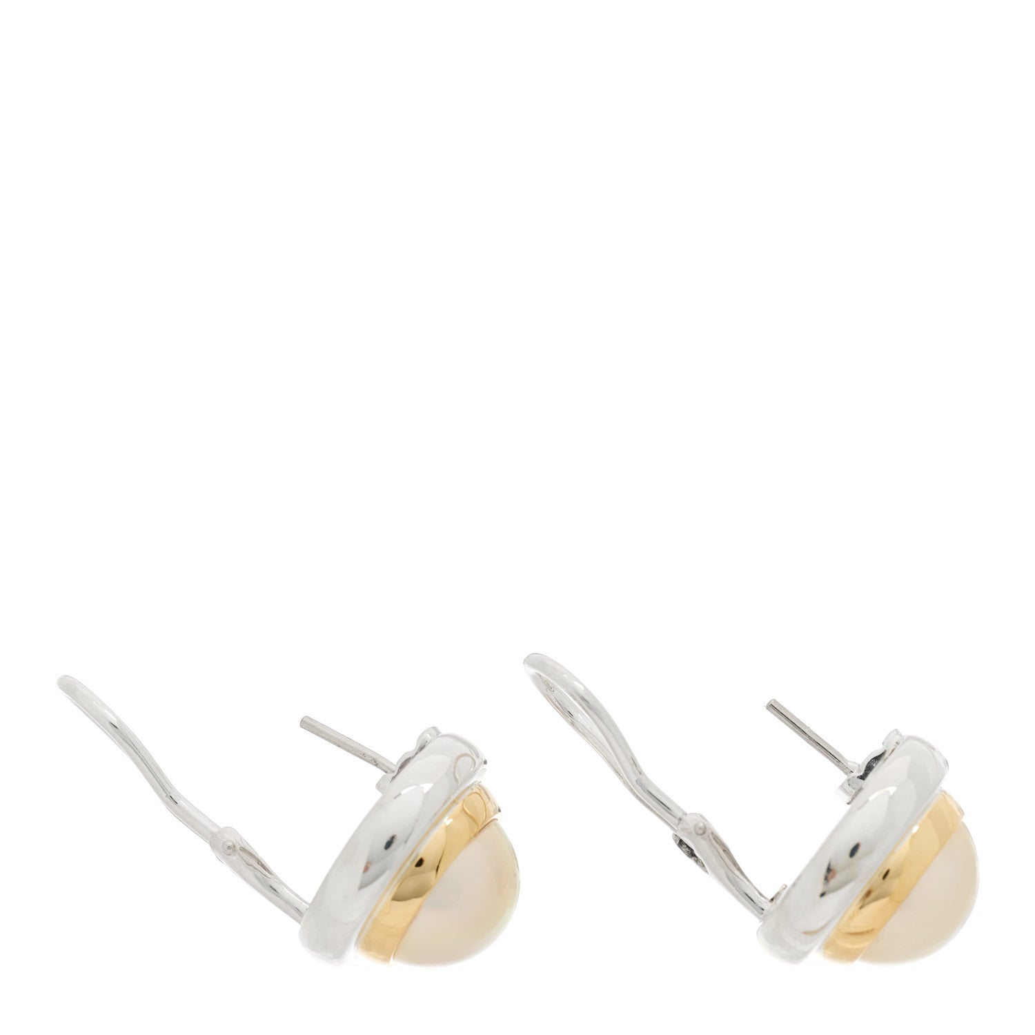 Tiffany Sterling Silver 18K Yellow Gold Pearl Paloma Picasso Earrings 3 of 4