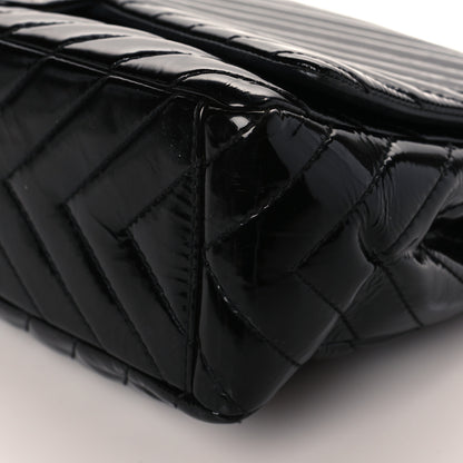 Chanel Patent Chevron Quilted Maxi Single Flap Black 10 of 11