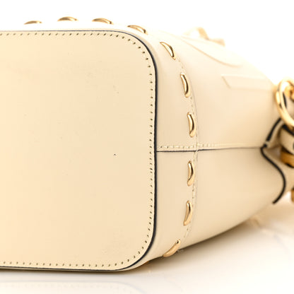 Fendi Vitello King F is Fendi Logo Debossed Metal Stitch Mini Mon Tresor Bucket Bag Pergamena 10 of 11